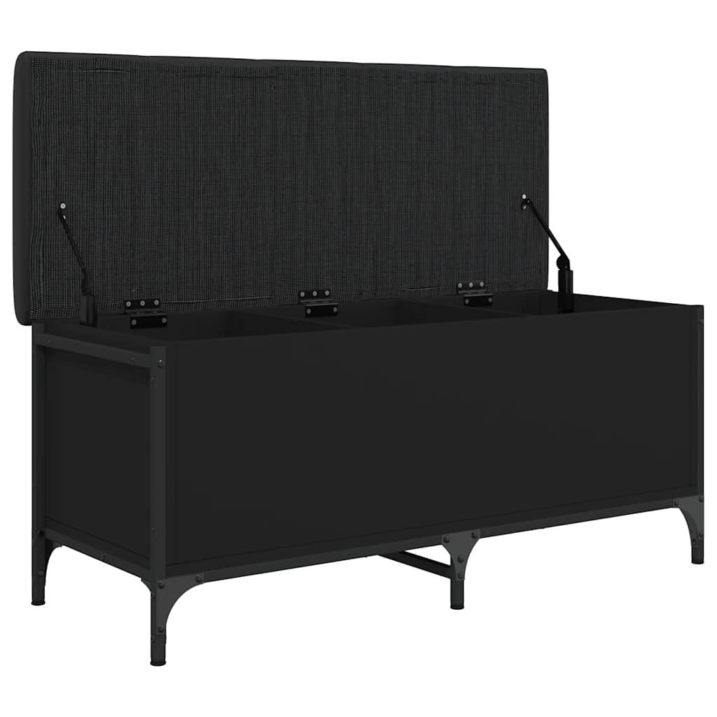 Storage Bench Black 102x42x45 cm Engineered Wood