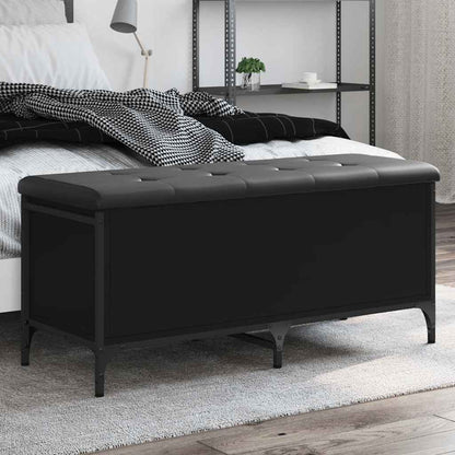 Storage Bench Black 102x42x45 cm Engineered Wood