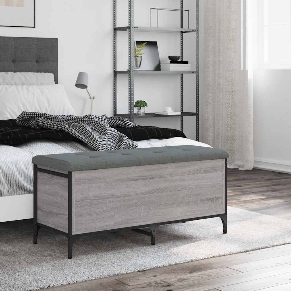 Storage Bench Grey Sonoma 102x42x45 cm Engineered Wood