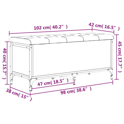 Storage Bench Grey Sonoma 102x42x45 cm Engineered Wood