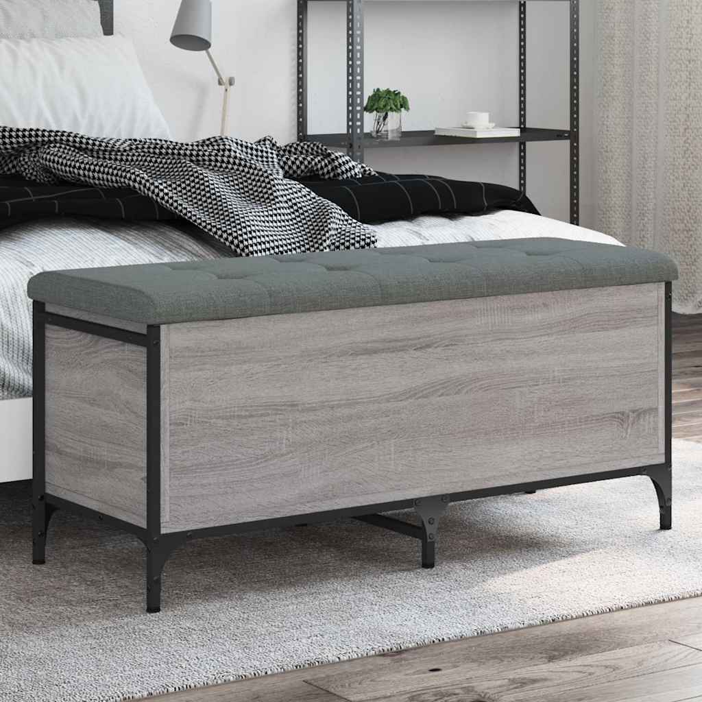 Storage Bench Grey Sonoma 102x42x45 cm Engineered Wood