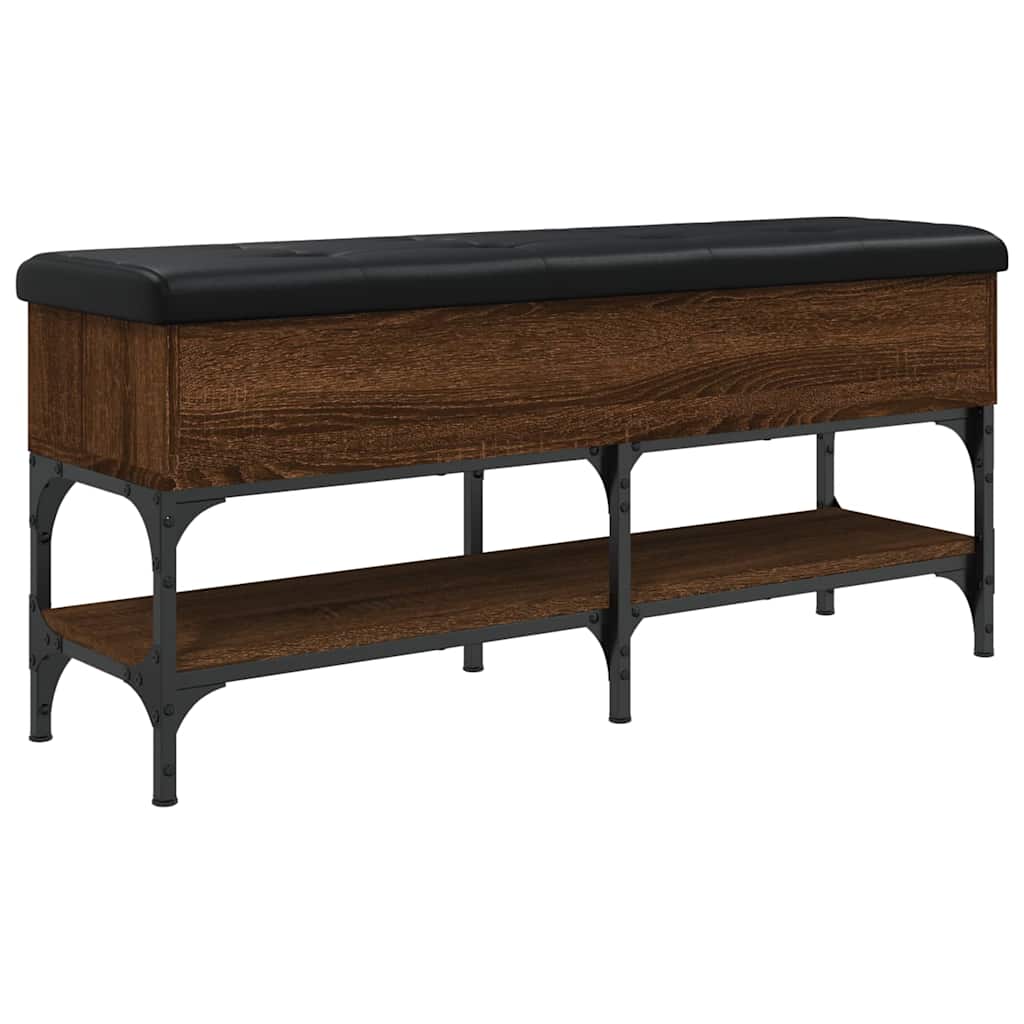 Shoe Bench Brown Oak 102x32x45 cm Engineered Wood
