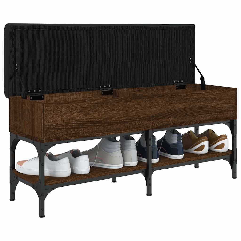 Shoe Bench Brown Oak 102x32x45 cm Engineered Wood