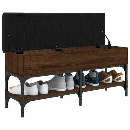 Shoe Bench Brown Oak 102x32x45 cm Engineered Wood