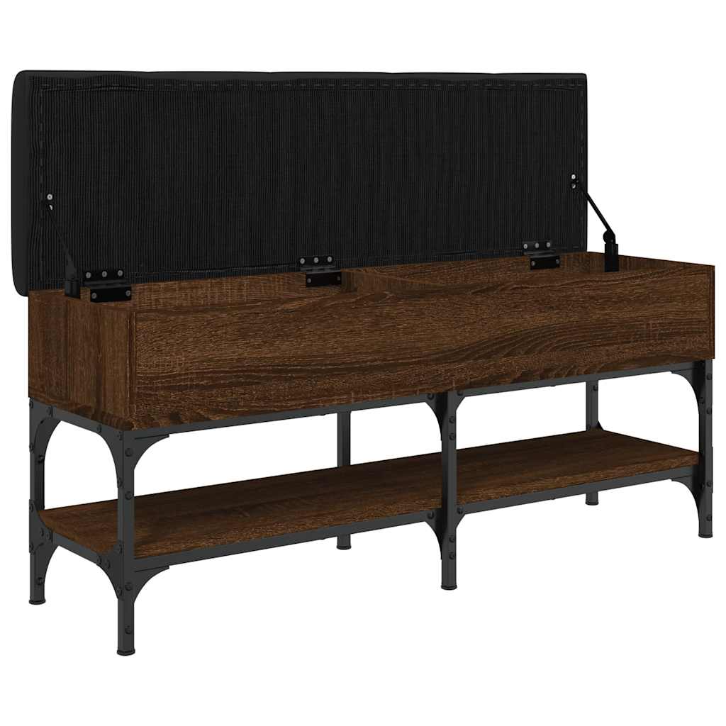 Shoe Bench Brown Oak 102x32x45 cm Engineered Wood