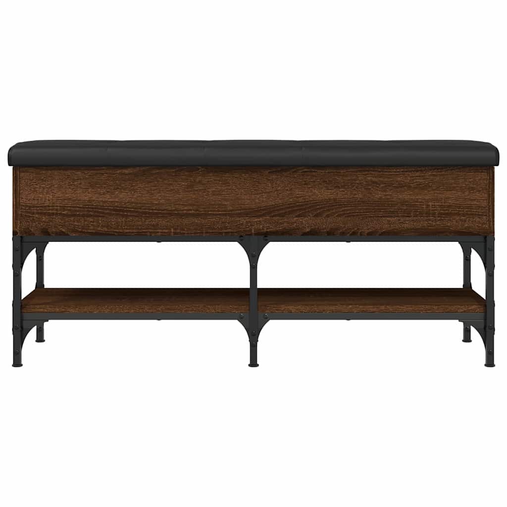 Shoe Bench Brown Oak 102x32x45 cm Engineered Wood