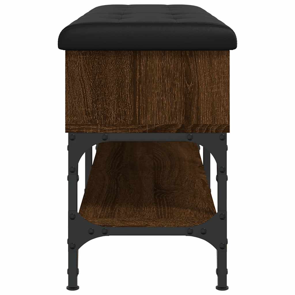 Shoe Bench Brown Oak 102x32x45 cm Engineered Wood