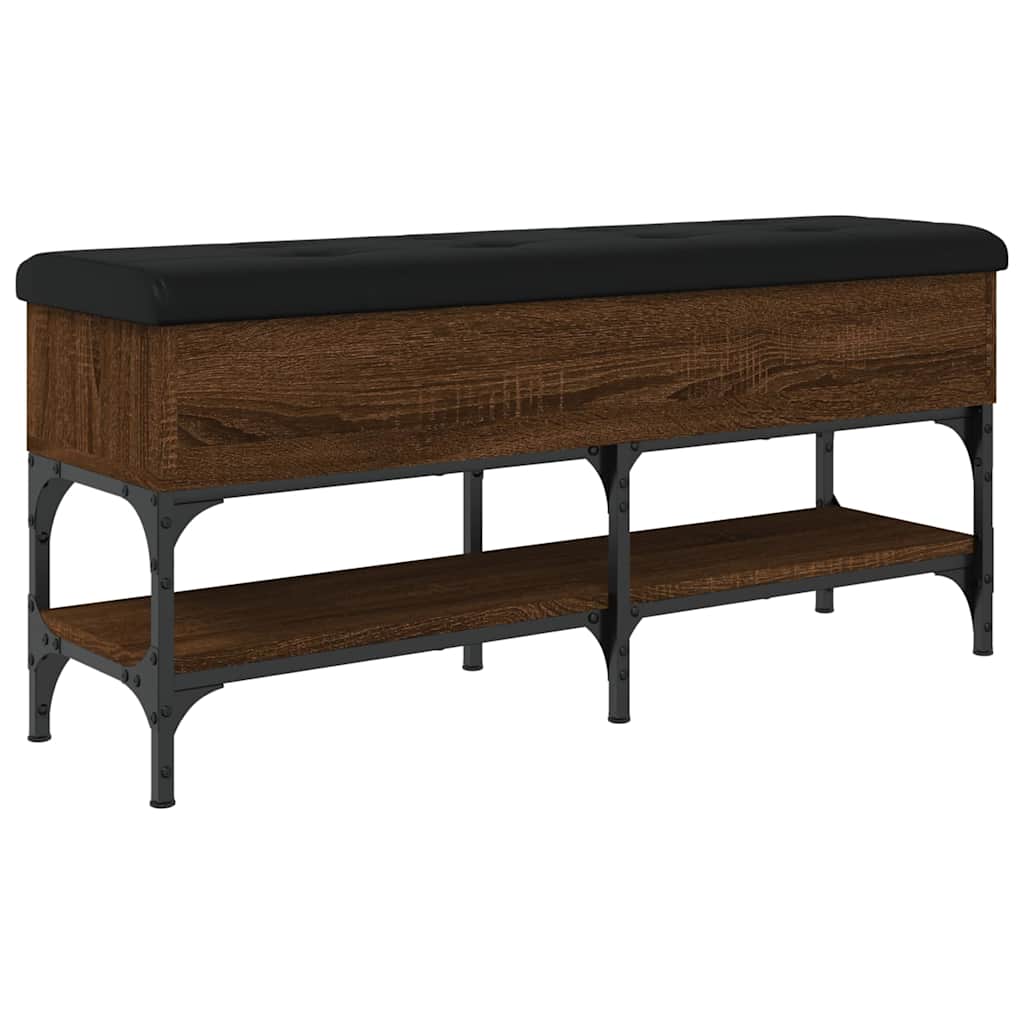 Shoe Bench Brown Oak 102x32x45 cm Engineered Wood
