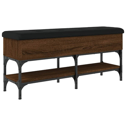Shoe Bench Brown Oak 102x32x45 cm Engineered Wood