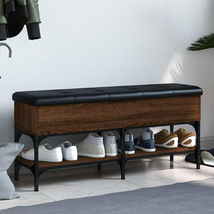Shoe Bench Brown Oak 102x32x45 cm Engineered Wood