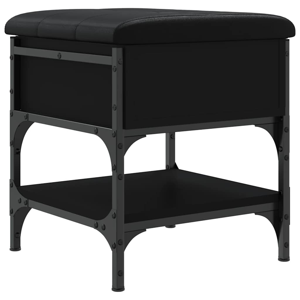 Shoe Bench Black 42x42x45 cm Engineered Wood