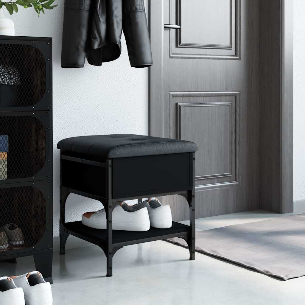 Shoe Bench Black 42x42x45 cm Engineered Wood