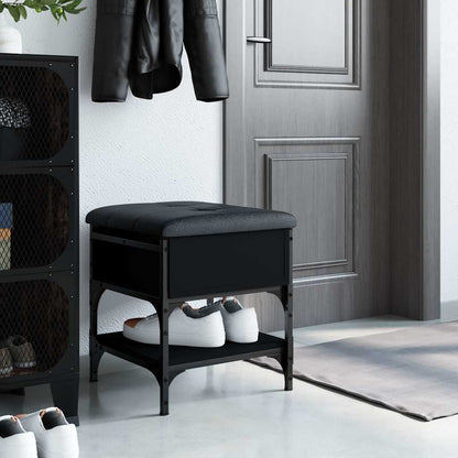 Shoe Bench Black 42x42x45 cm Engineered Wood