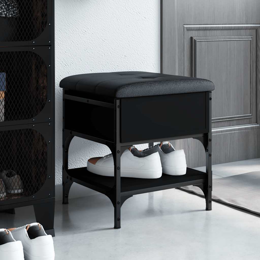 Shoe Bench Black 42x42x45 cm Engineered Wood
