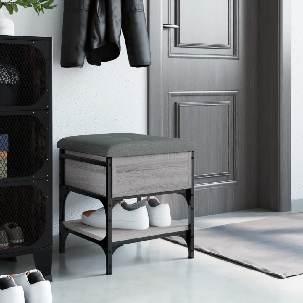 Shoe Bench Grey Sonoma 42x42x45 cm Engineered Wood