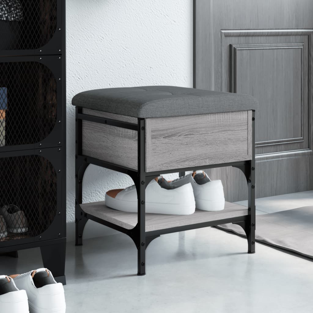 Shoe Bench Grey Sonoma 42x42x45 cm Engineered Wood