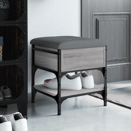 Shoe Bench Grey Sonoma 42x42x45 cm Engineered Wood