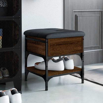 Shoe Bench Brown Oak 42x42x45 cm Engineered Wood