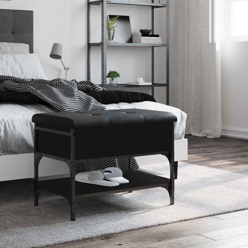 Shoe Bench Black 62x42x45 cm Engineered Wood