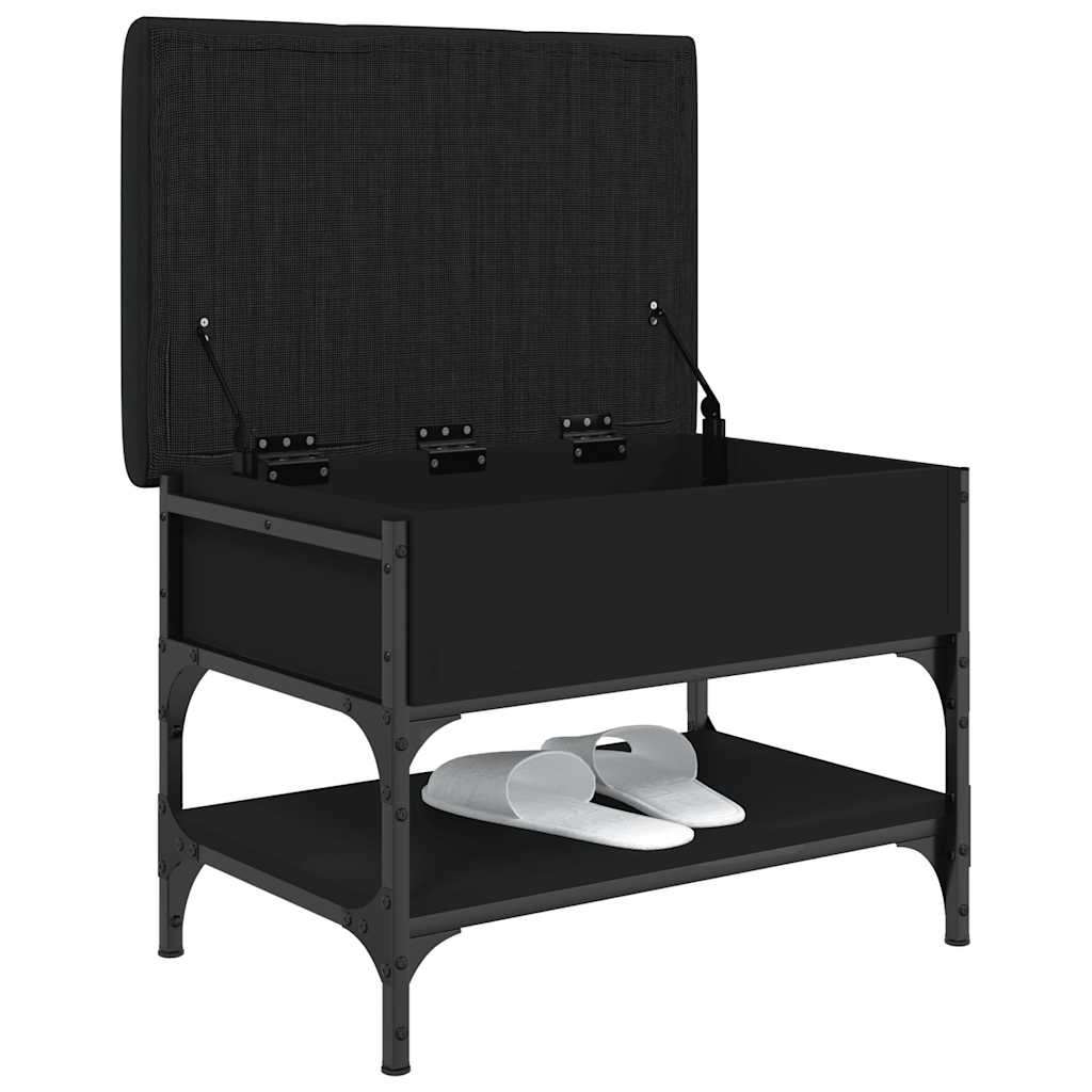 Shoe Bench Black 62x42x45 cm Engineered Wood