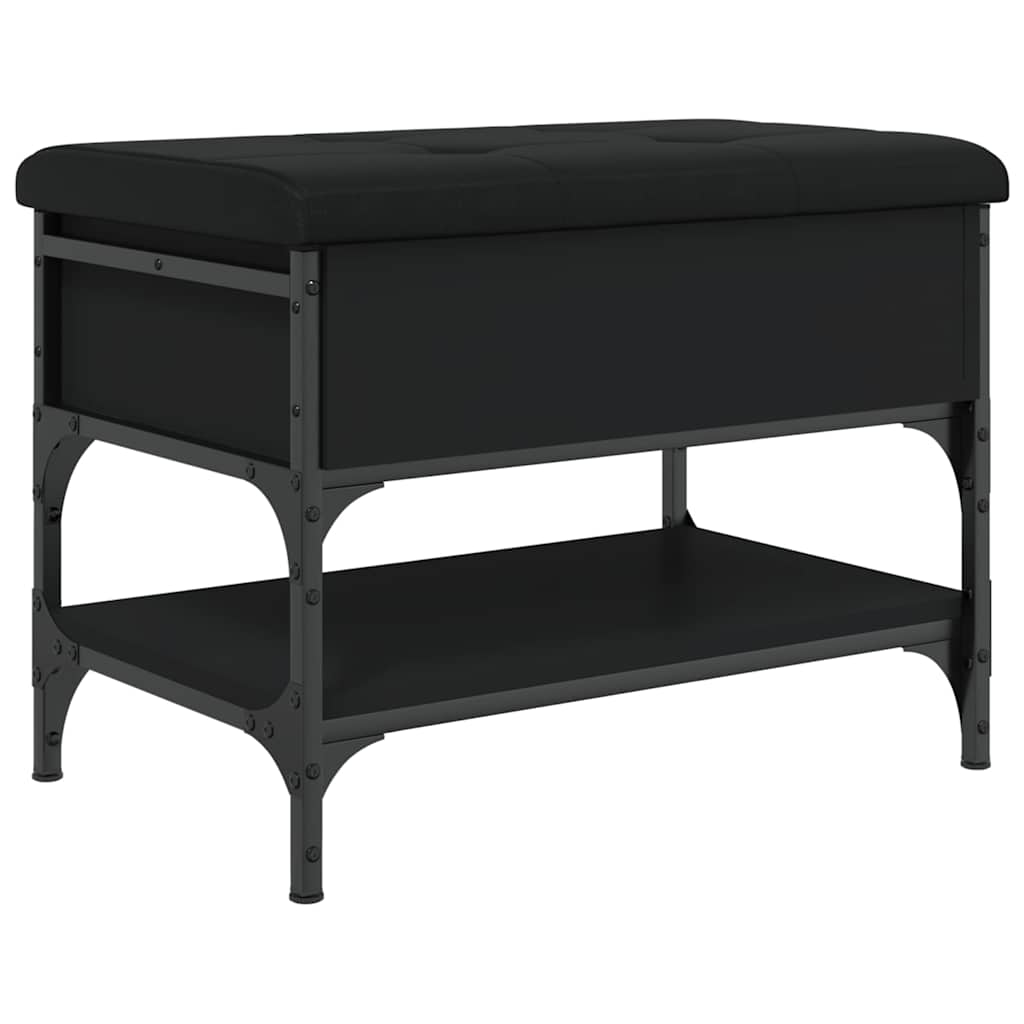 Shoe Bench Black 62x42x45 cm Engineered Wood