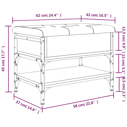 Shoe Bench Black 62x42x45 cm Engineered Wood