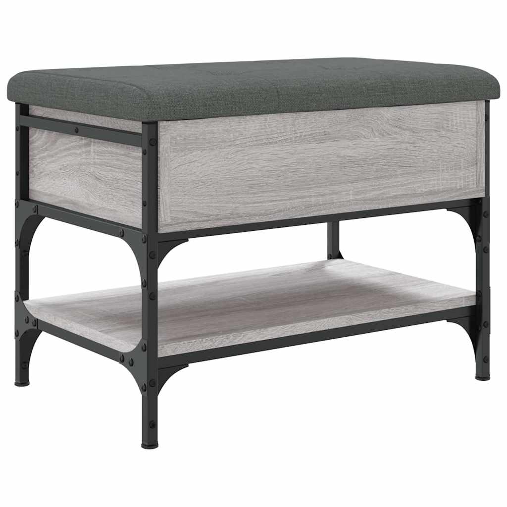 Shoe Bench Grey Sonoma 62x42x45 cm Engineered Wood