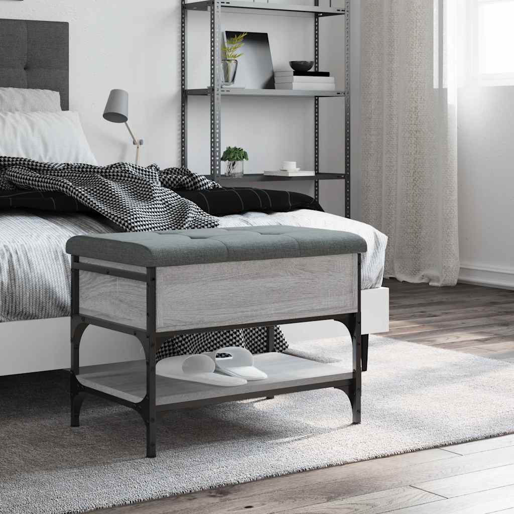 Shoe Bench Grey Sonoma 62x42x45 cm Engineered Wood