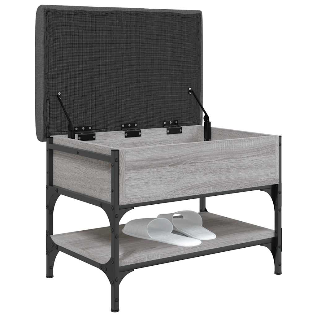 Shoe Bench Grey Sonoma 62x42x45 cm Engineered Wood