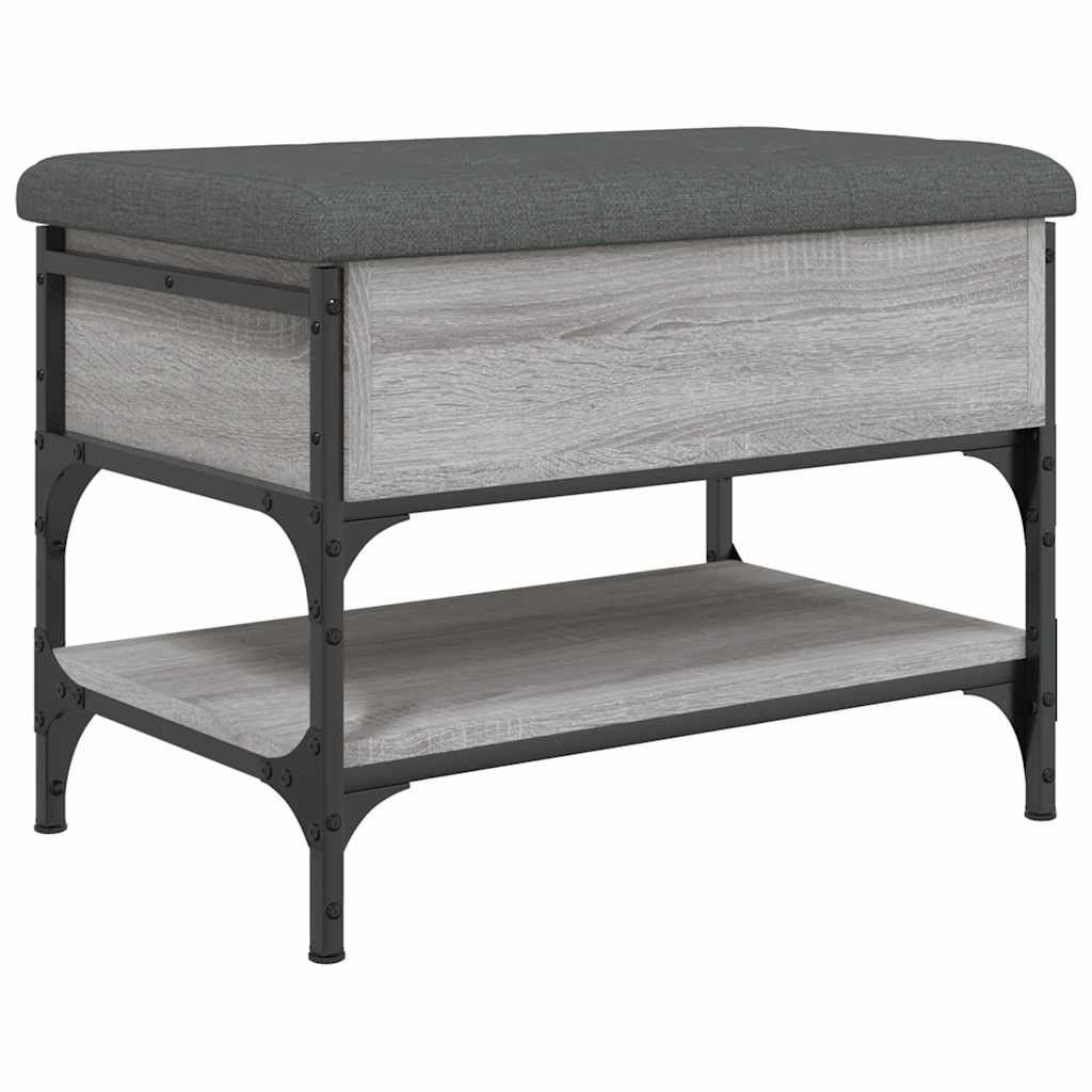 Shoe Bench Grey Sonoma 62x42x45 cm Engineered Wood