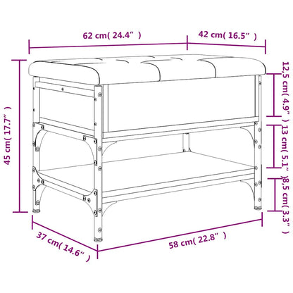 Shoe Bench Grey Sonoma 62x42x45 cm Engineered Wood