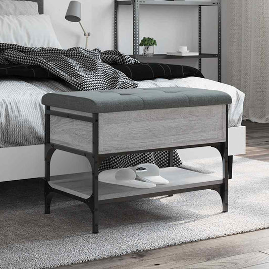 Shoe Bench Grey Sonoma 62x42x45 cm Engineered Wood