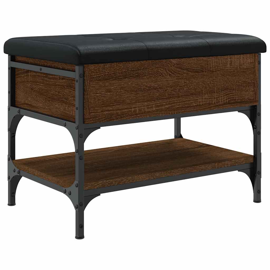 Shoe Bench Brown Oak 62x42x45 cm Engineered Wood