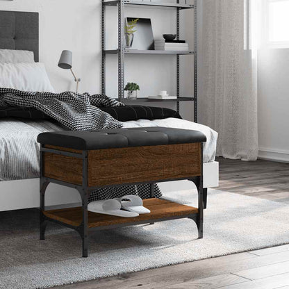 Shoe Bench Brown Oak 62x42x45 cm Engineered Wood