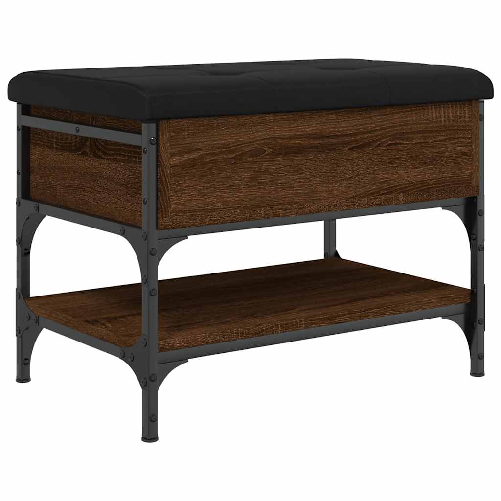 Shoe Bench Brown Oak 62x42x45 cm Engineered Wood