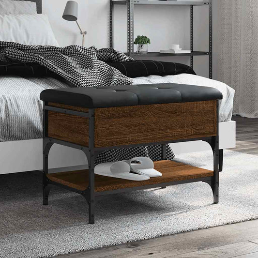 Shoe Bench Brown Oak 62x42x45 cm Engineered Wood