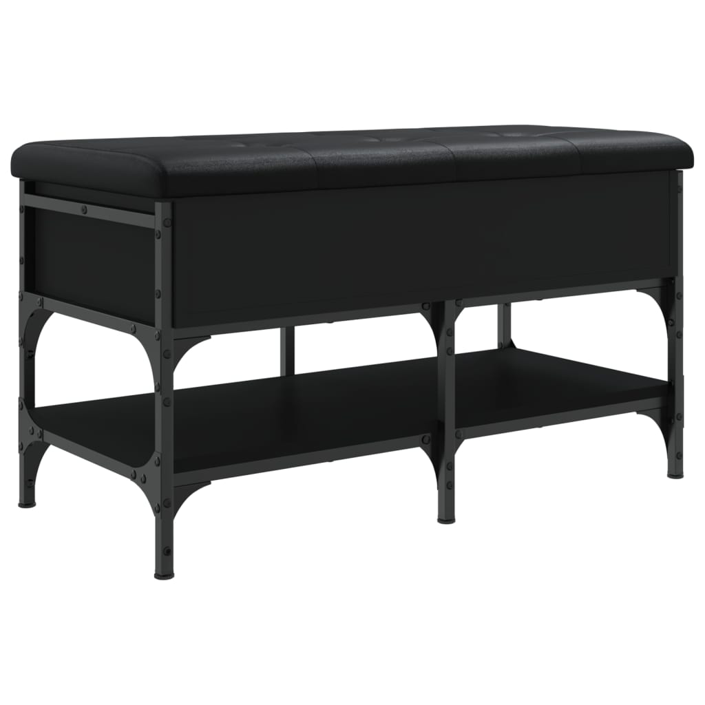 Shoe Bench Black 82x42x45 cm Engineered Wood