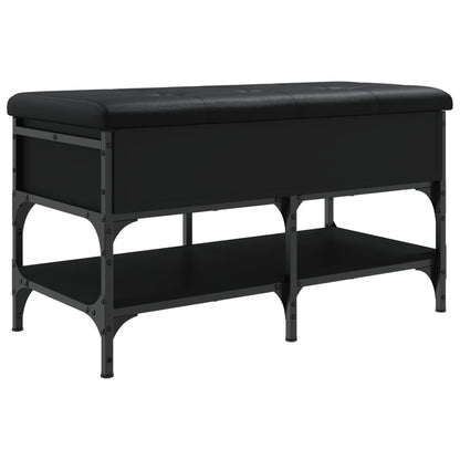 Shoe Bench Black 82x42x45 cm Engineered Wood