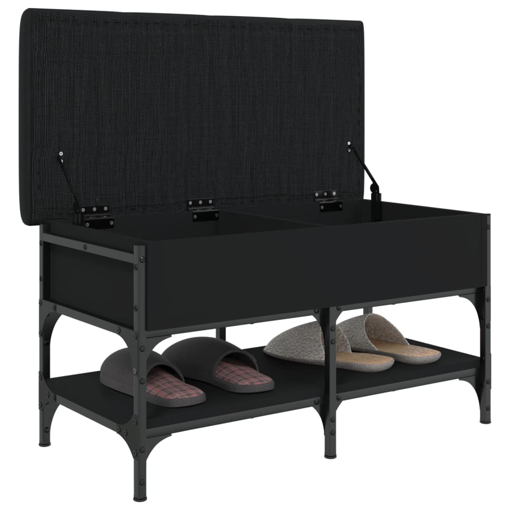 Shoe Bench Black 82x42x45 cm Engineered Wood