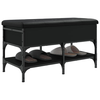 Shoe Bench Black 82x42x45 cm Engineered Wood