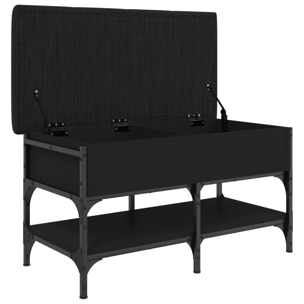 Shoe Bench Black 82x42x45 cm Engineered Wood
