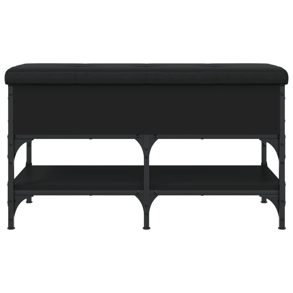 Shoe Bench Black 82x42x45 cm Engineered Wood