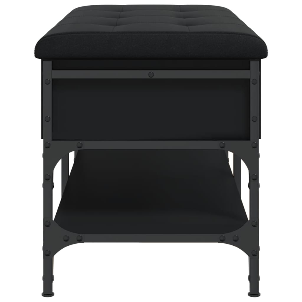 Shoe Bench Black 82x42x45 cm Engineered Wood