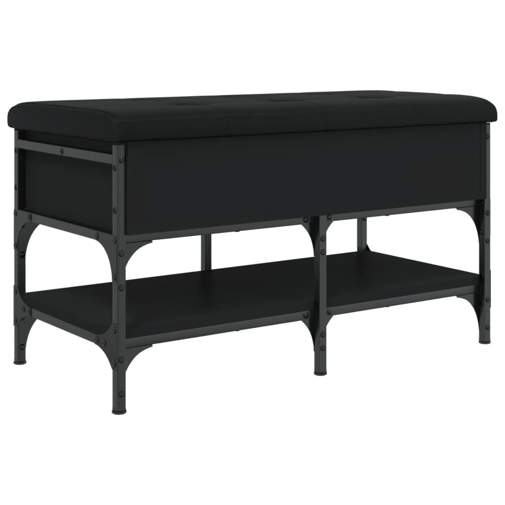 Shoe Bench Black 82x42x45 cm Engineered Wood