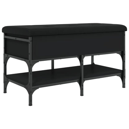Shoe Bench Black 82x42x45 cm Engineered Wood
