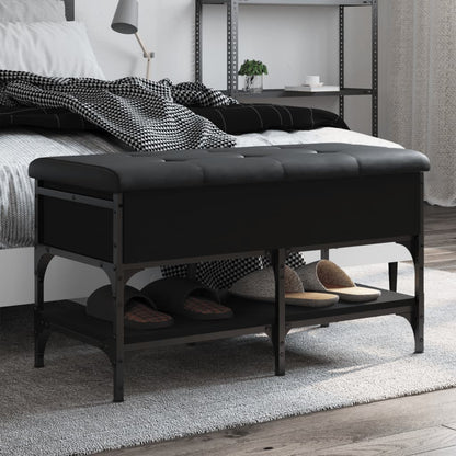 Shoe Bench Black 82x42x45 cm Engineered Wood