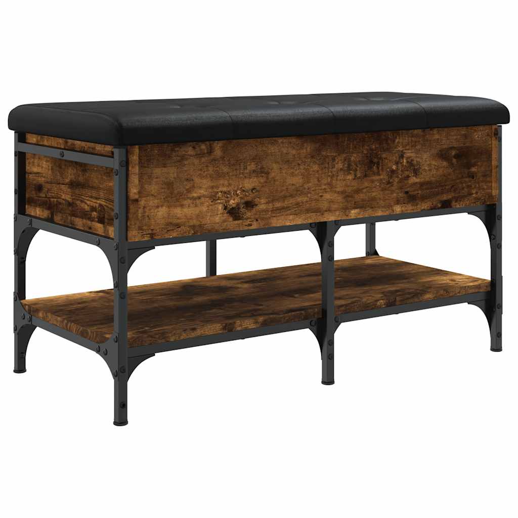 Shoe Bench Smoked Oak 82x42x45 cm Engineered Wood