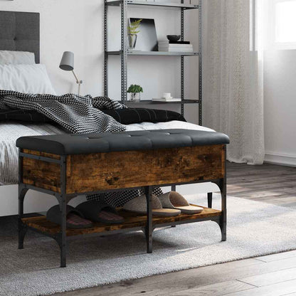 Shoe Bench Smoked Oak 82x42x45 cm Engineered Wood