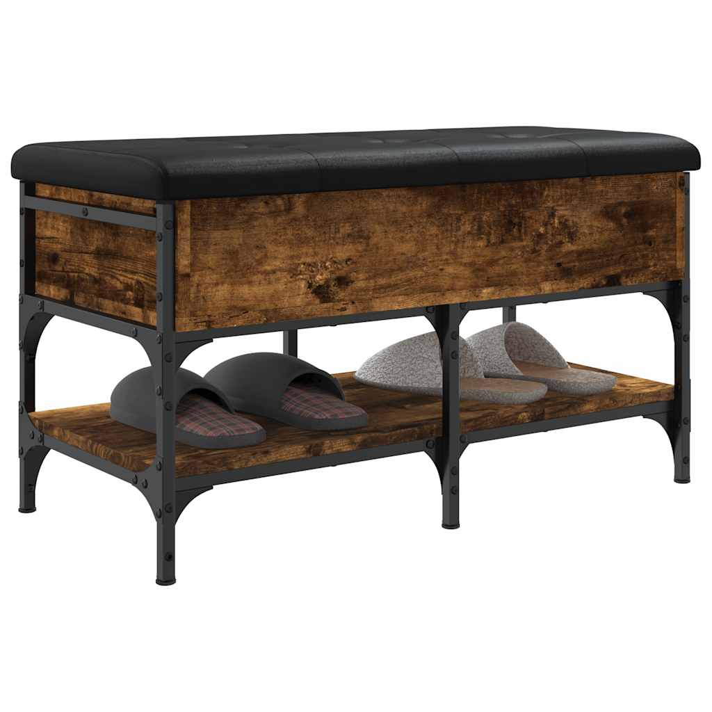 Shoe Bench Smoked Oak 82x42x45 cm Engineered Wood