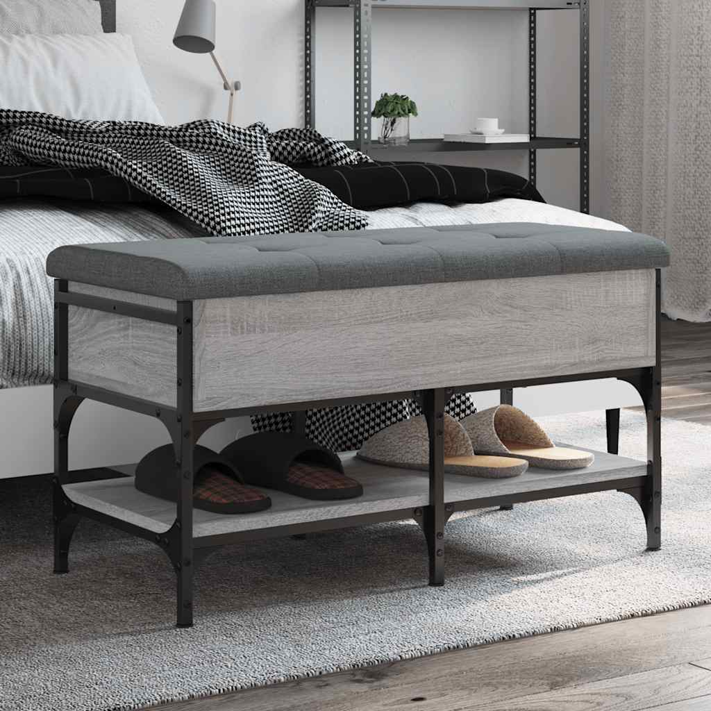 Shoe Bench Grey Sonoma 82x42x45 cm Engineered Wood